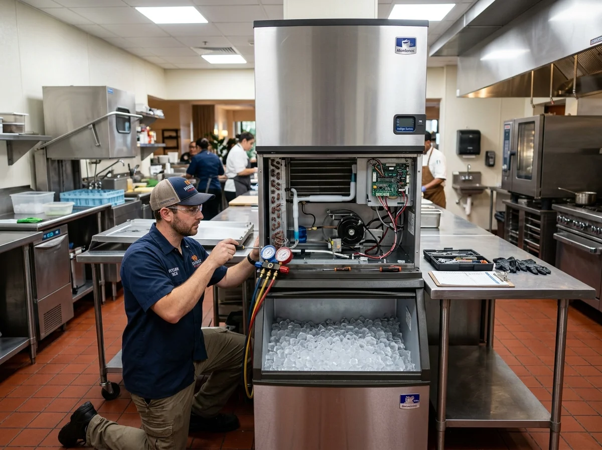 Commercial ice machine descaling and sanitizing in Clearwater restaurant