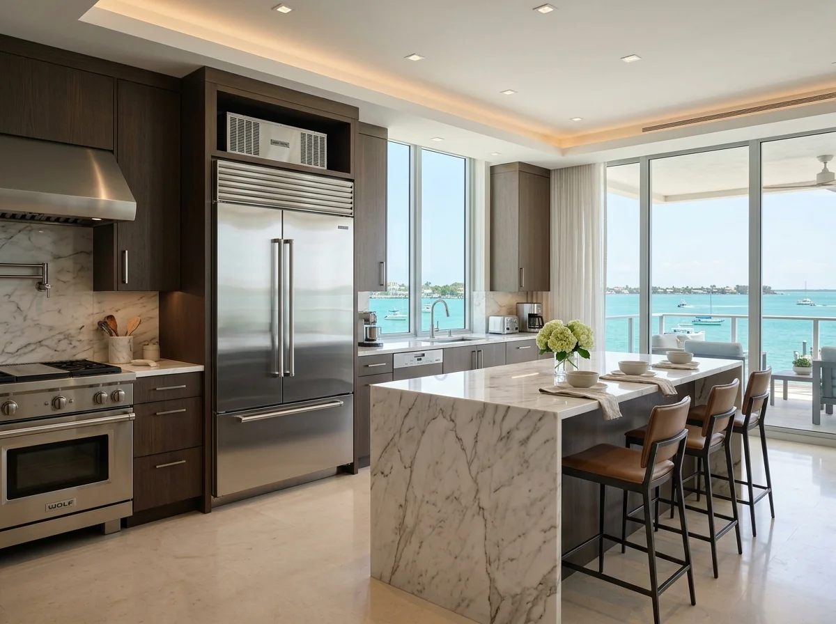 Luxury Sub-Zero built-in refrigerator maintenance in Island Estates